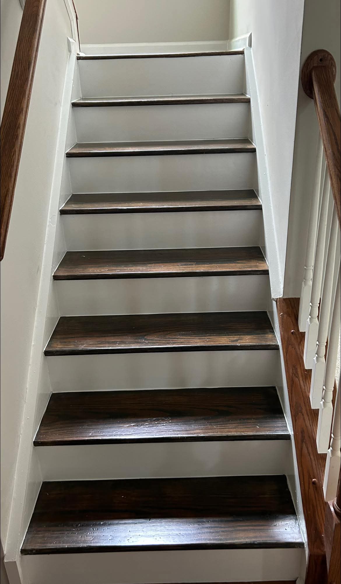 Staircase Tread Staining and Riser Painting