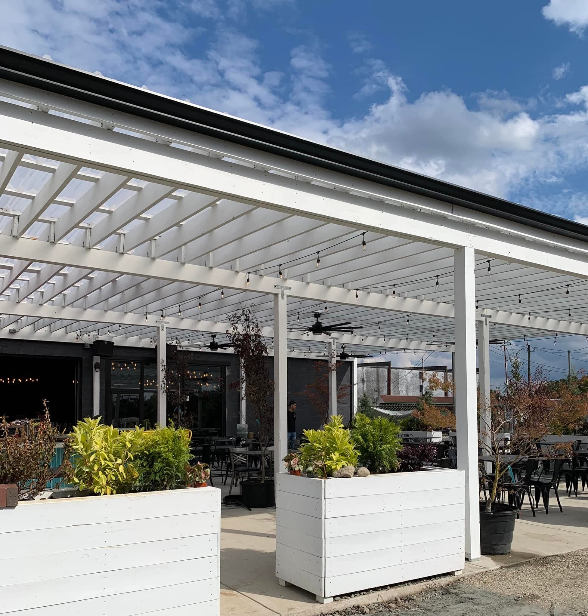 Commercial Pergola Wood Refinishing